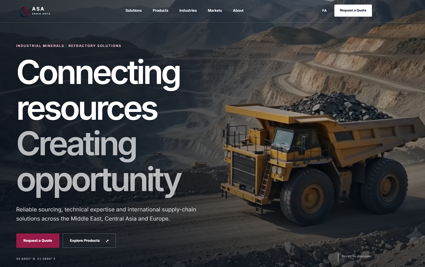 ASA Sarir Arya industrial minerals website preview